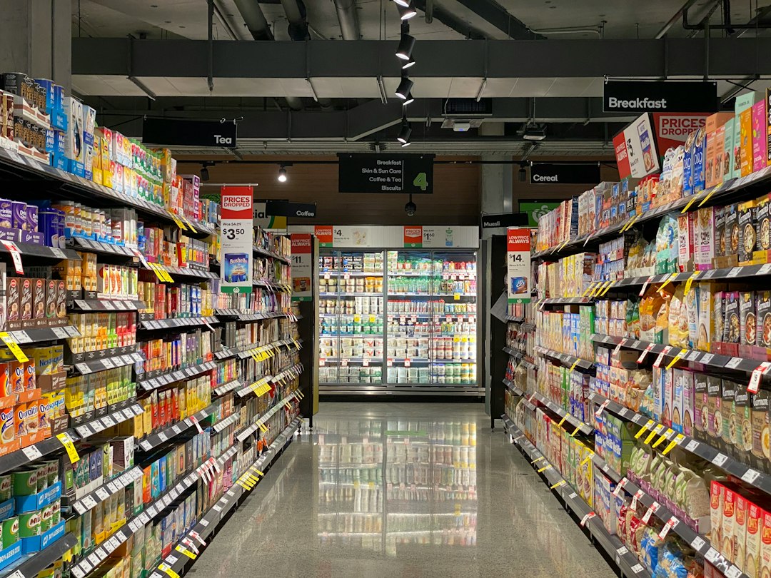 Retail supermarket shelves
