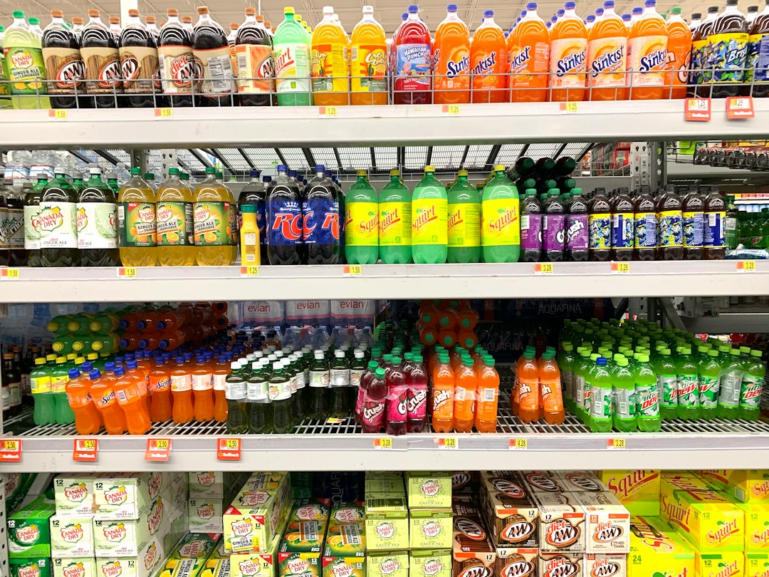 FMCG products on retail shelves